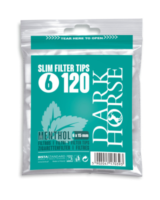 10* Filtry slim menthol capsule DARK HORSE 6/15mm -120 szt w woreczku